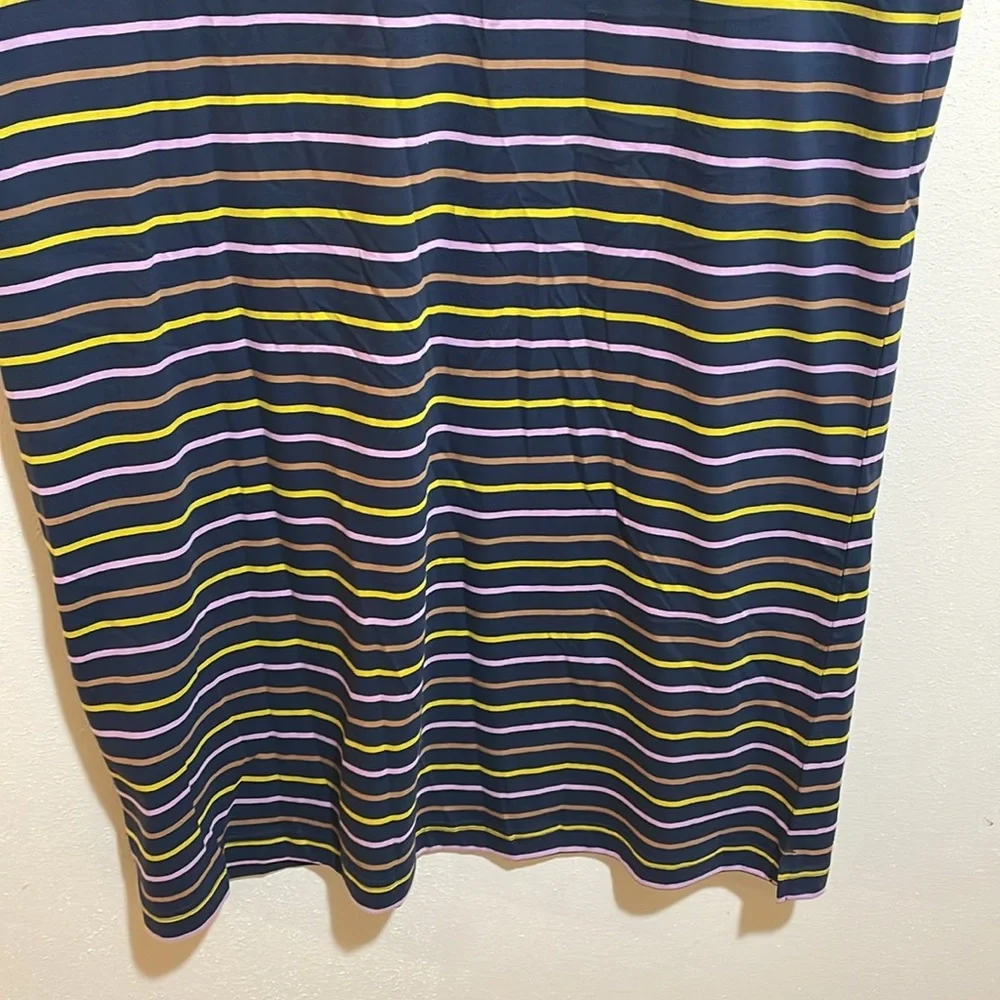 SOLD Pact Softspun Tee T-Shirt Dress Short Sleeve Casual Multicolor Stripe Large - Picture 12 of 14